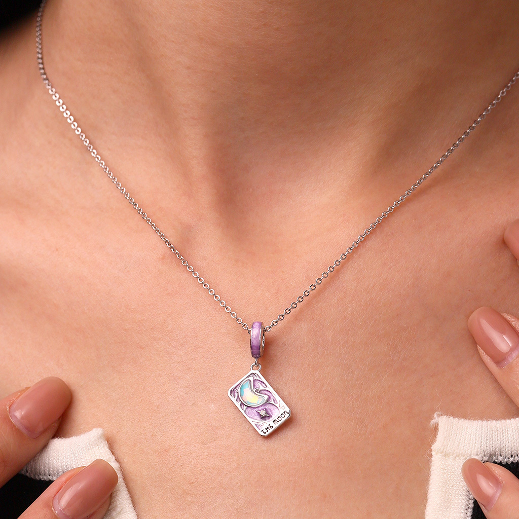 Purple Moon Tarot Card Pendant image number 4