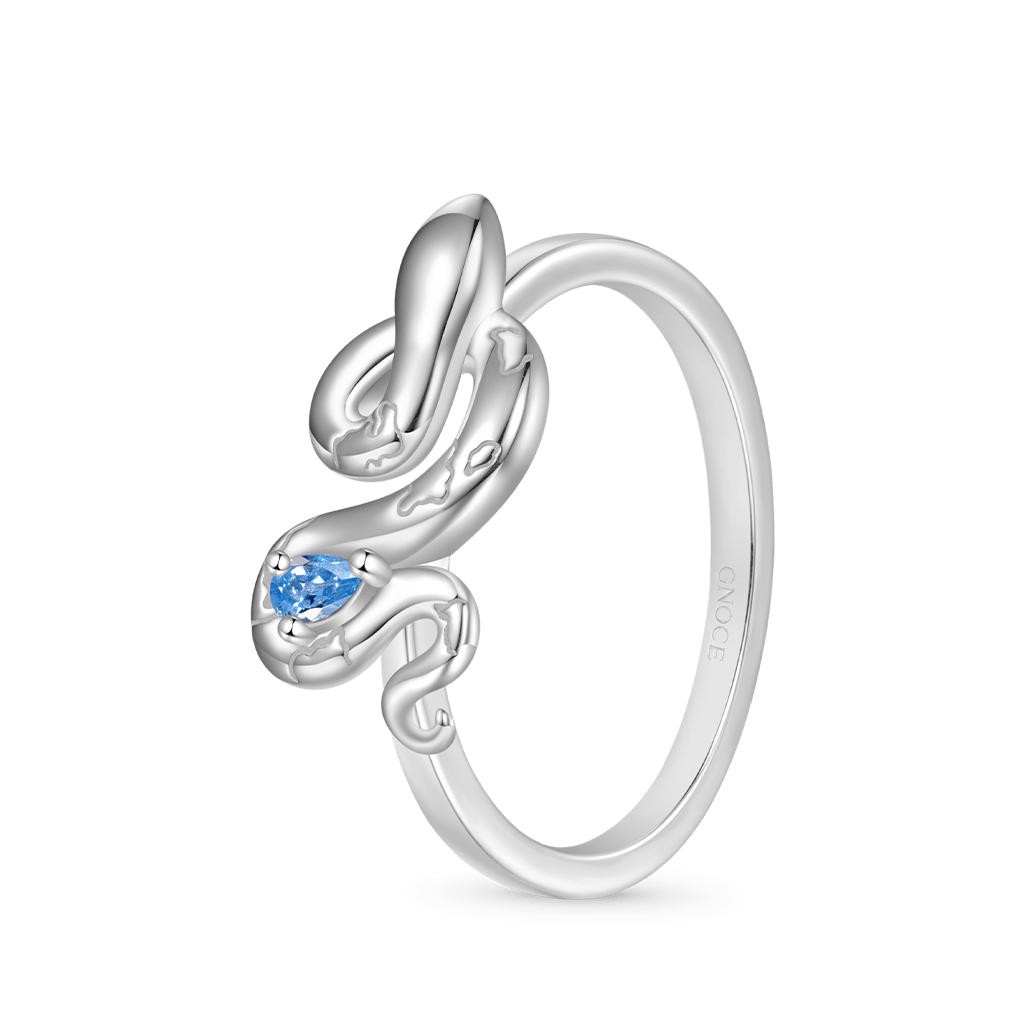 Zodiac Snake Birthstone Ring image number 1