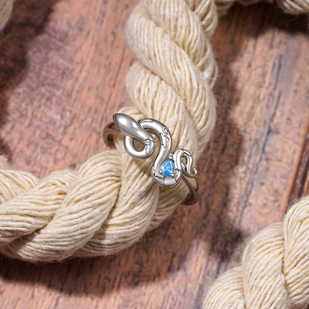 Zodiac Snake Birthstone Ring image number 2