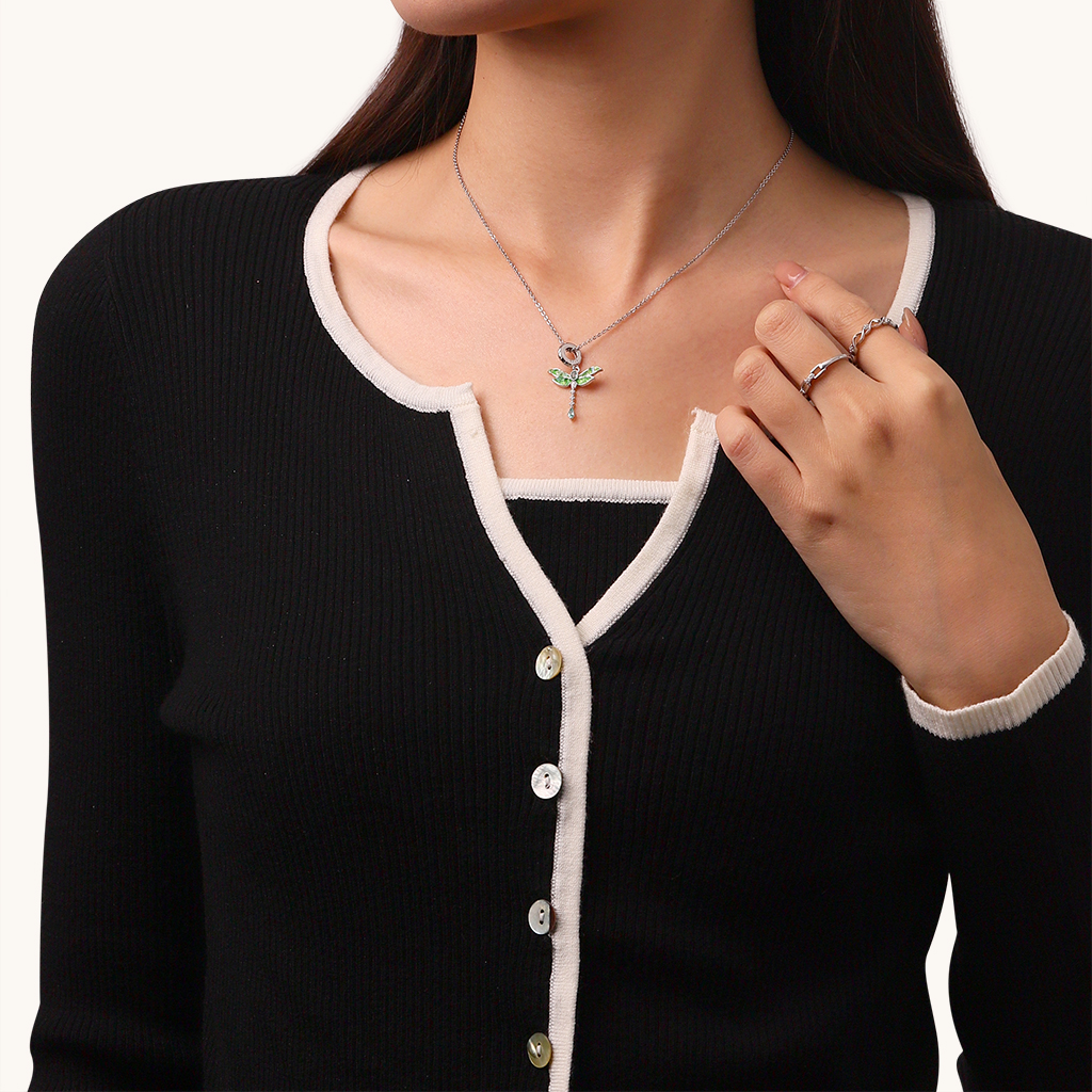 Green Dragonfly Pendant image number 3