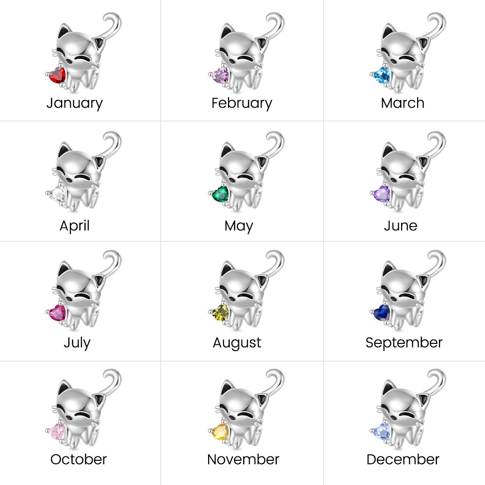 White Cat Heart Tail Charm image number 3