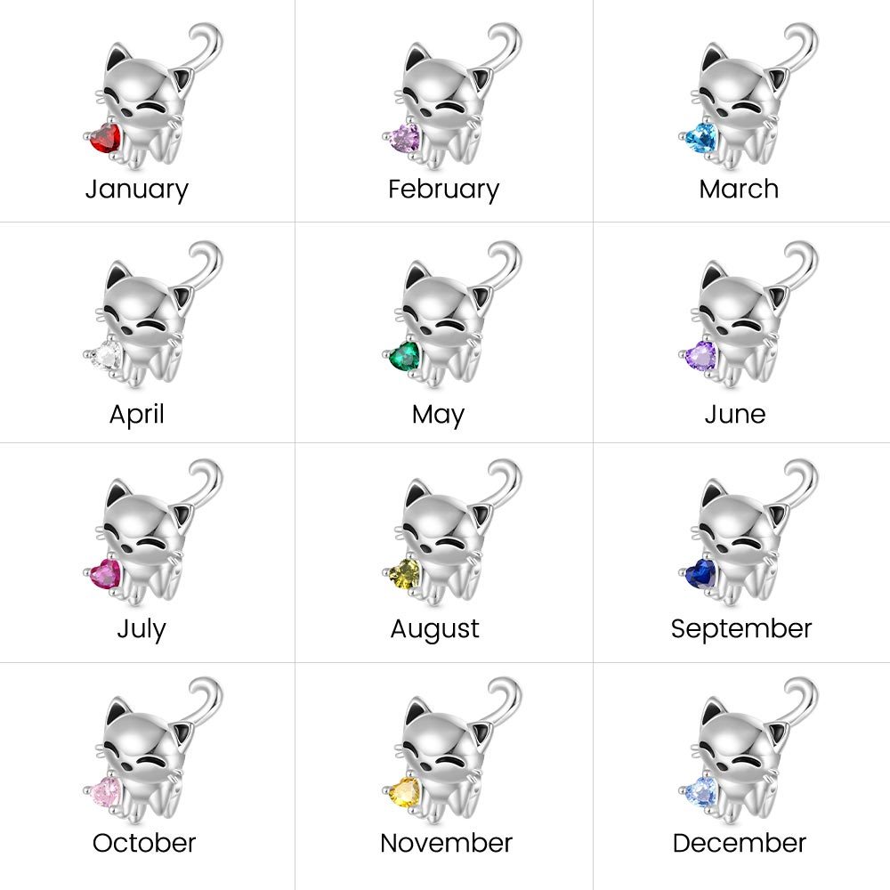 White Cat Heart Tail Charm image number 3