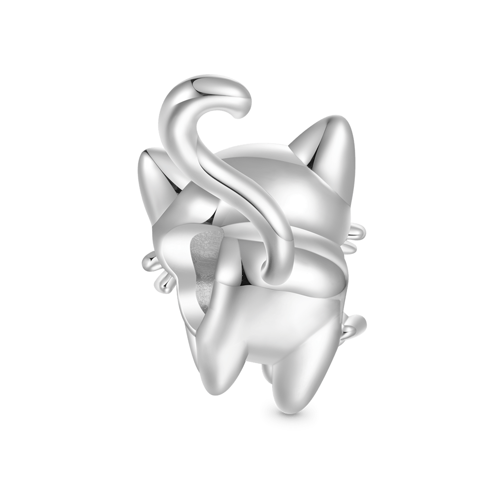 White Cat Heart Tail Charm image number 1