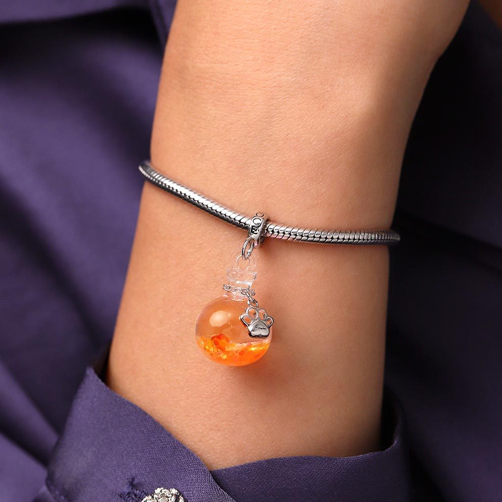 Glitter Engravable Paw Print Quicksand Pendant image number 6