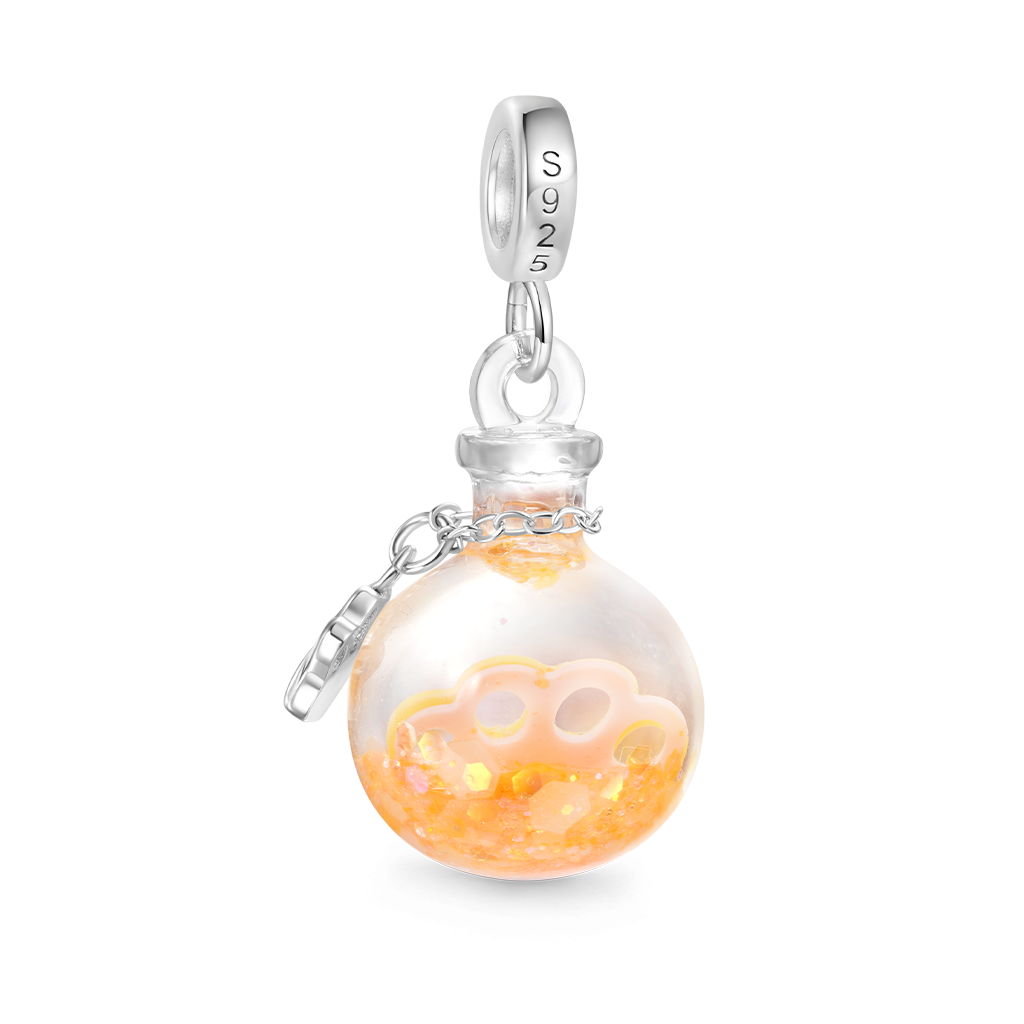 Glitter Engravable Paw Print Quicksand Pendant image number 2