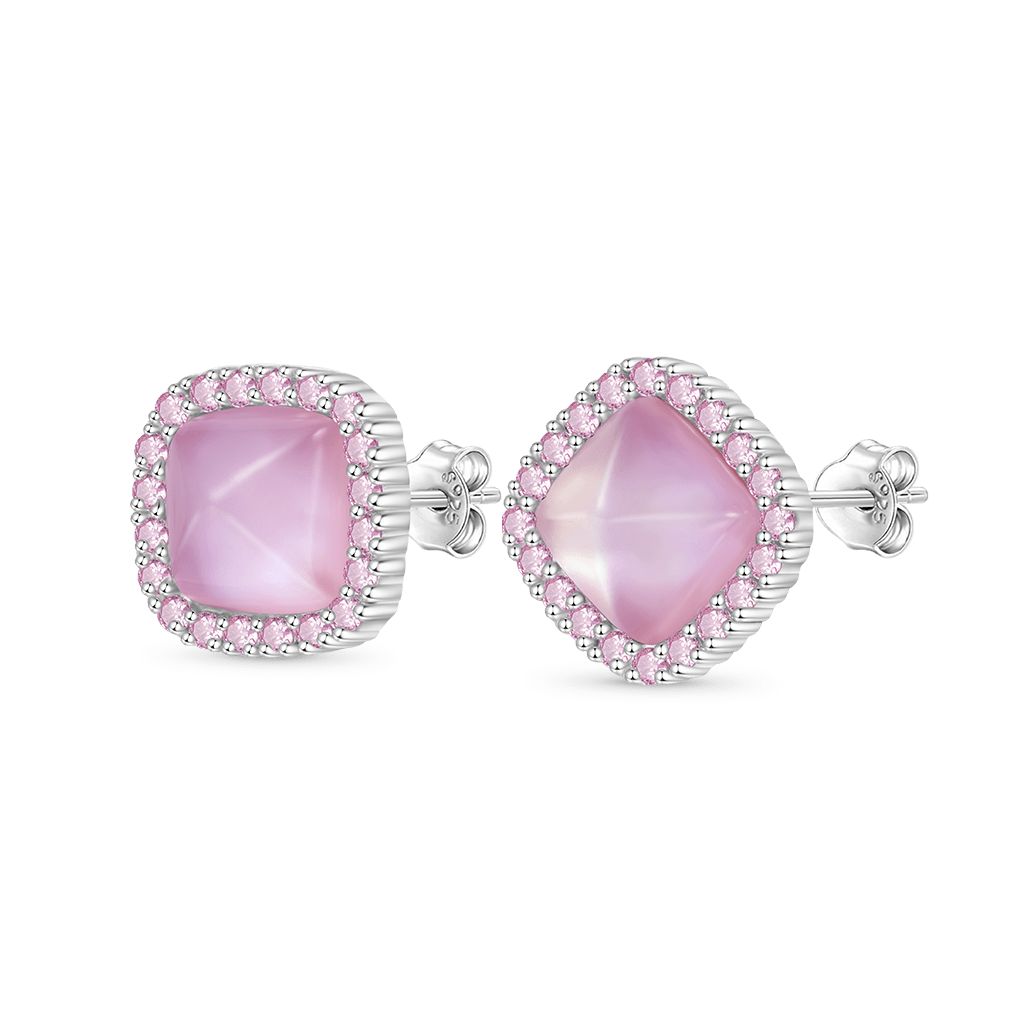 Natural Rose Quartz Earrings image number 1