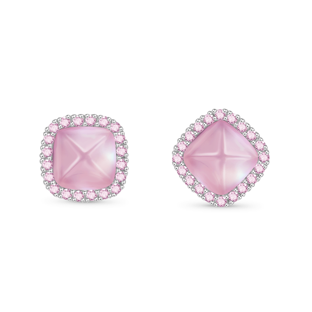 Natural Rose Quartz Earrings image number 0