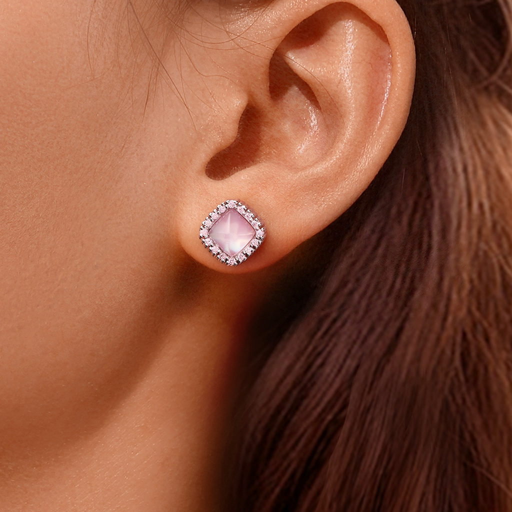 Natural Rose Quartz Earrings image number 4