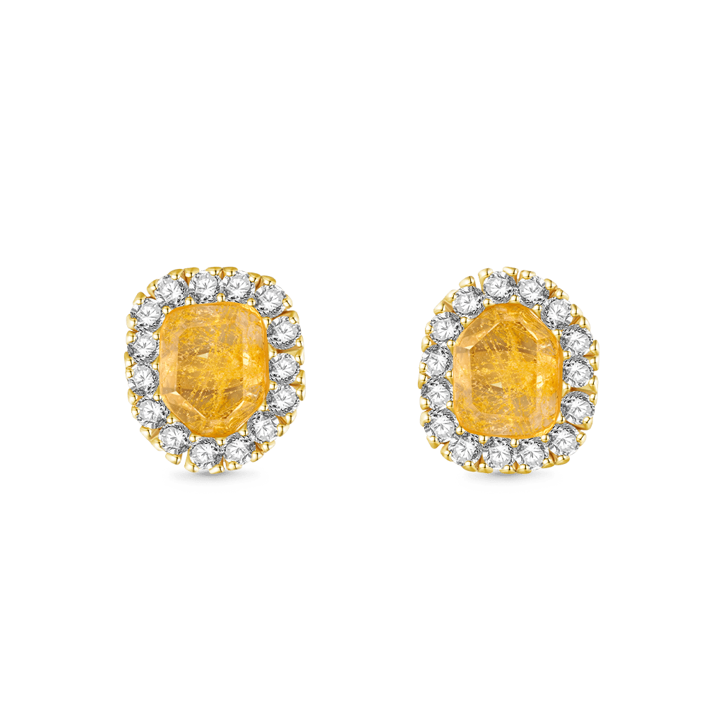 Gold Rutilated Quartz Earrings image number 0