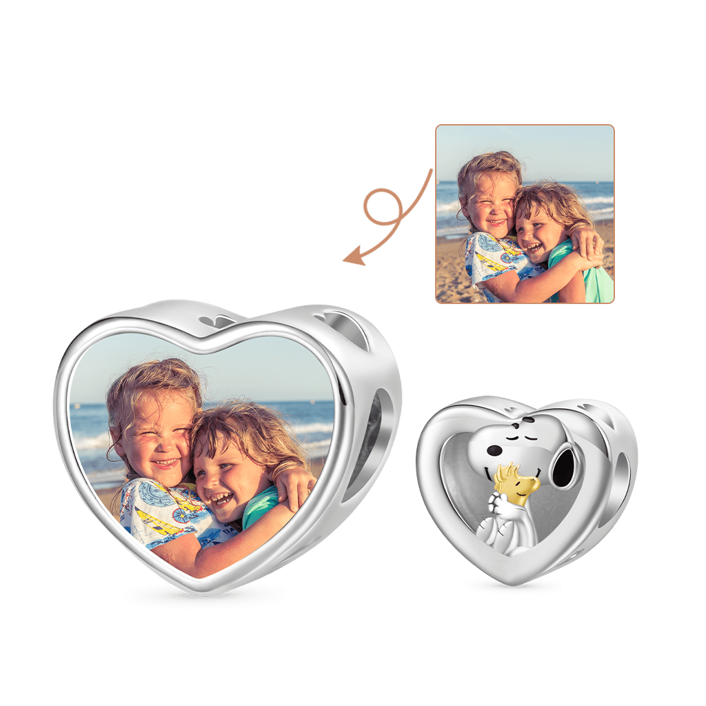 Snoopy Hugs Woodstock Photo Charm image number 0