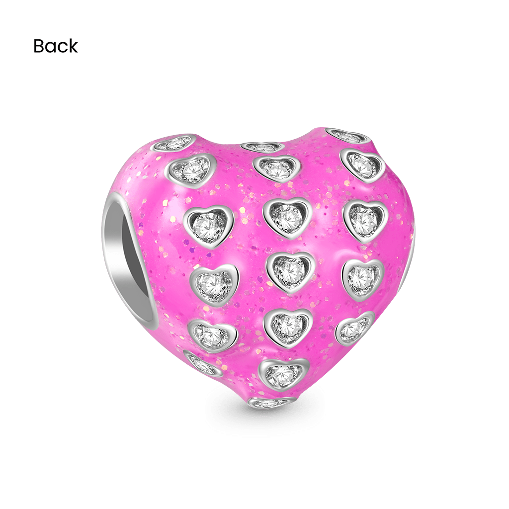 Pink Pave Gemstone Heart Charm image number 1