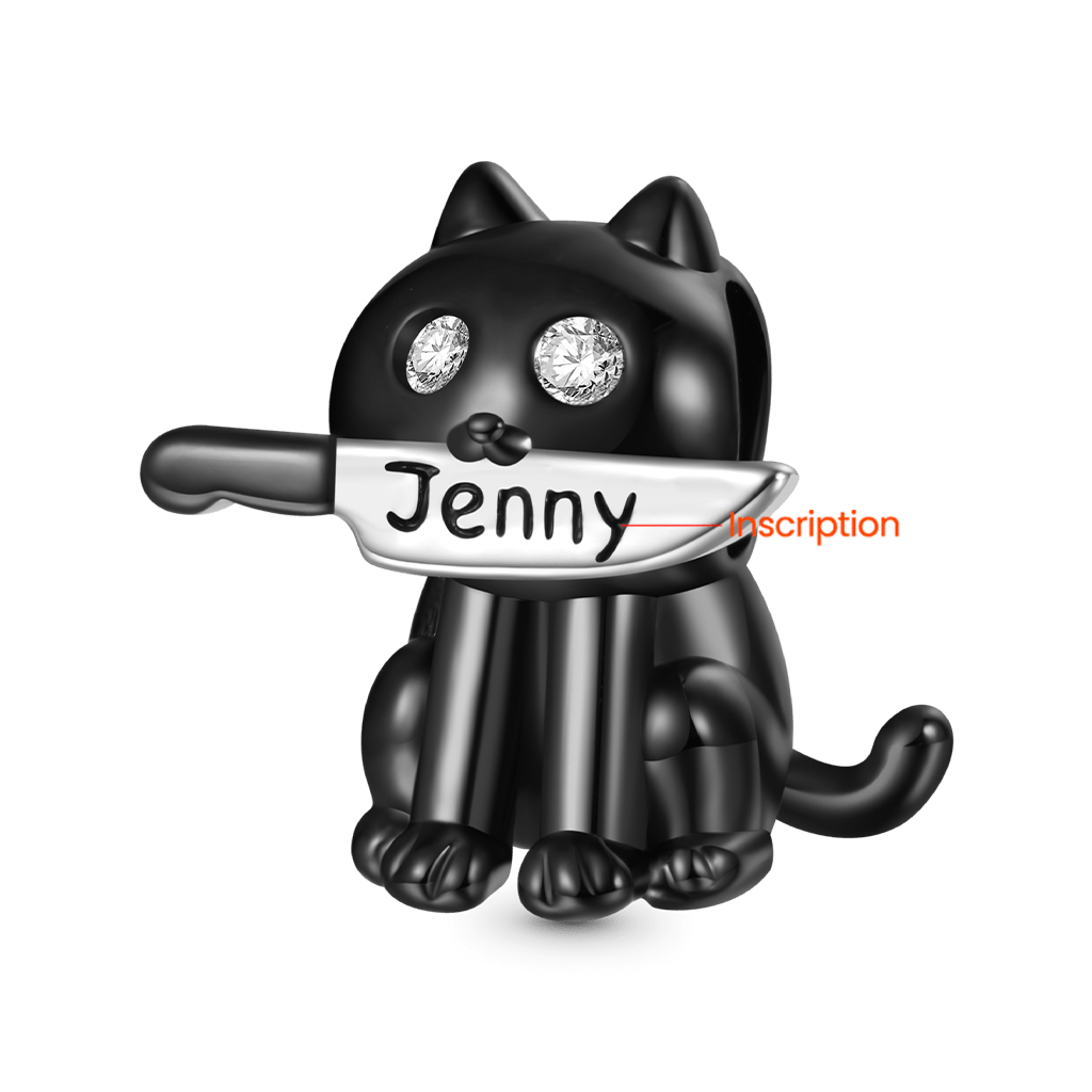 Black Cat Knife Pendant image number 1