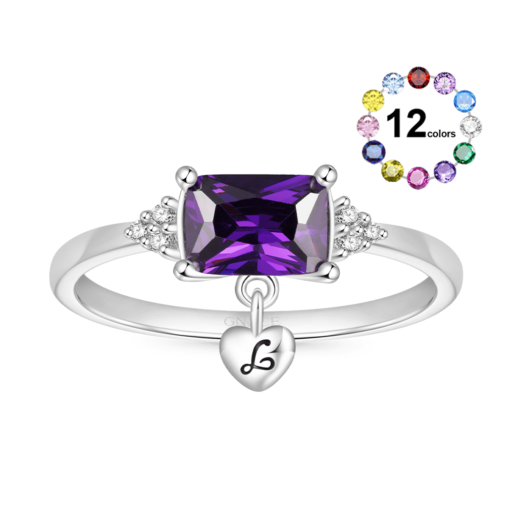 Dainty Purple Baguette Statement Ring image number 0