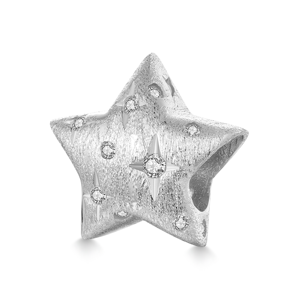 Shining Sandblasting Star Charm image number 0