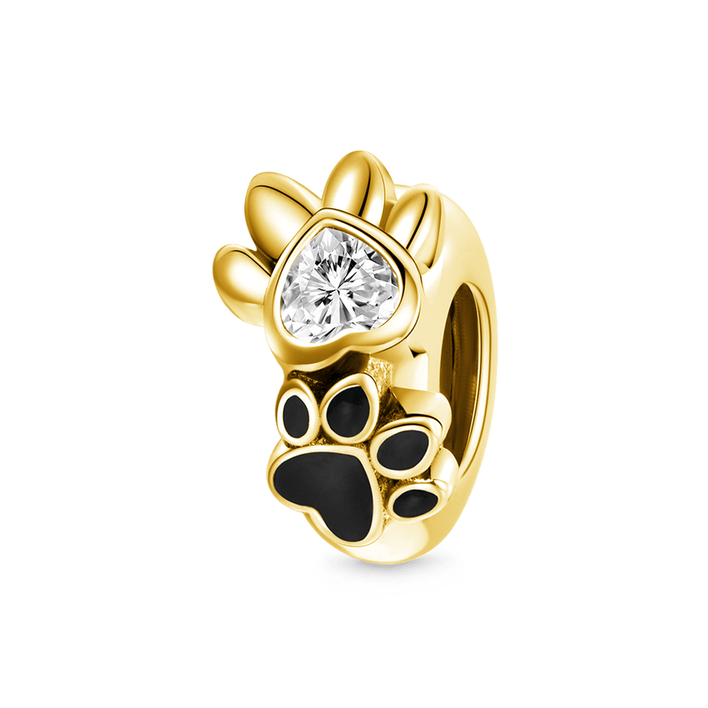 18k Gold Plated Pet Paws Stopper image number 0