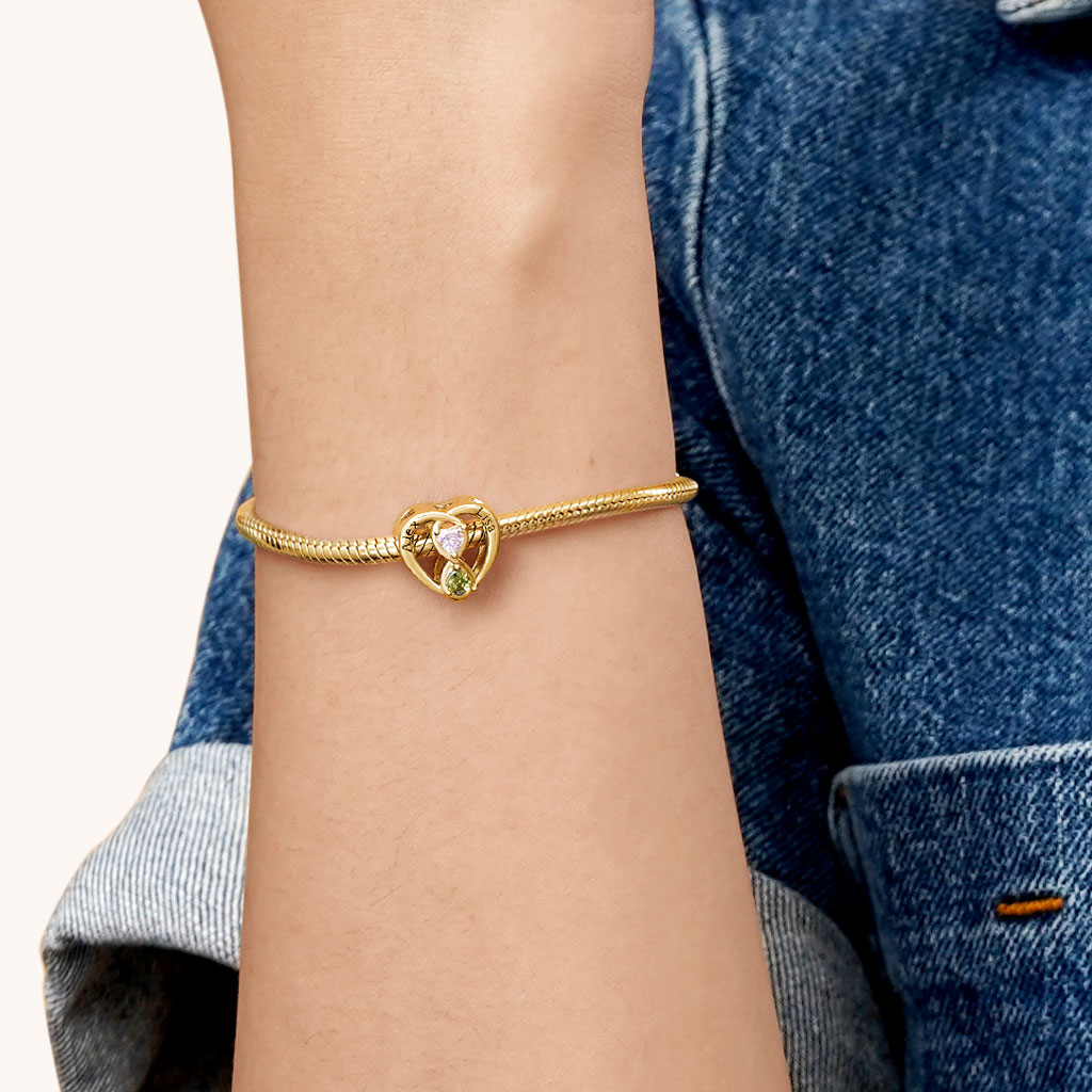 Gold Plated Infinite Love Couple Charm image number 5