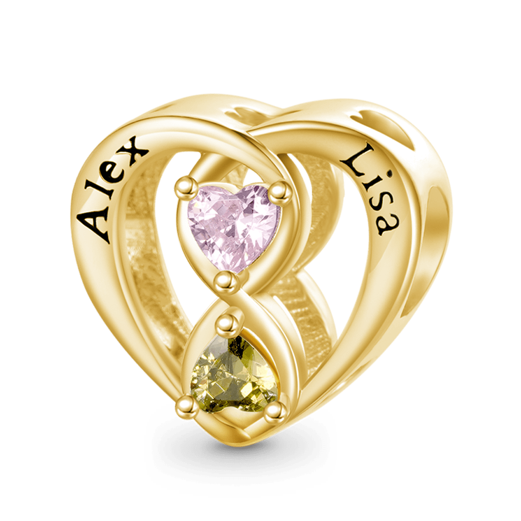 Gold Plated Infinite Love Couple Charm image number 2