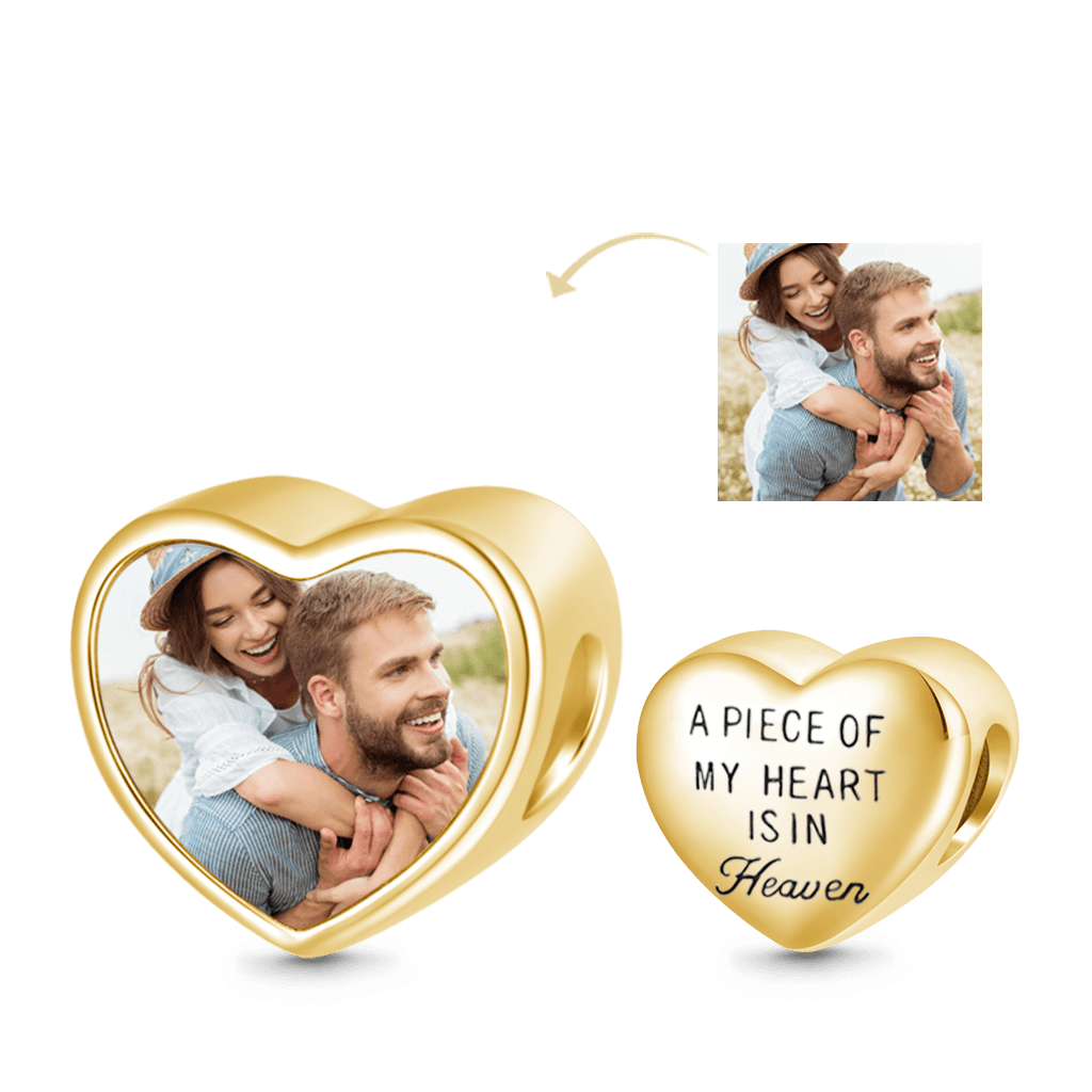 18k Gold Plated Love Photo Charm image number 1