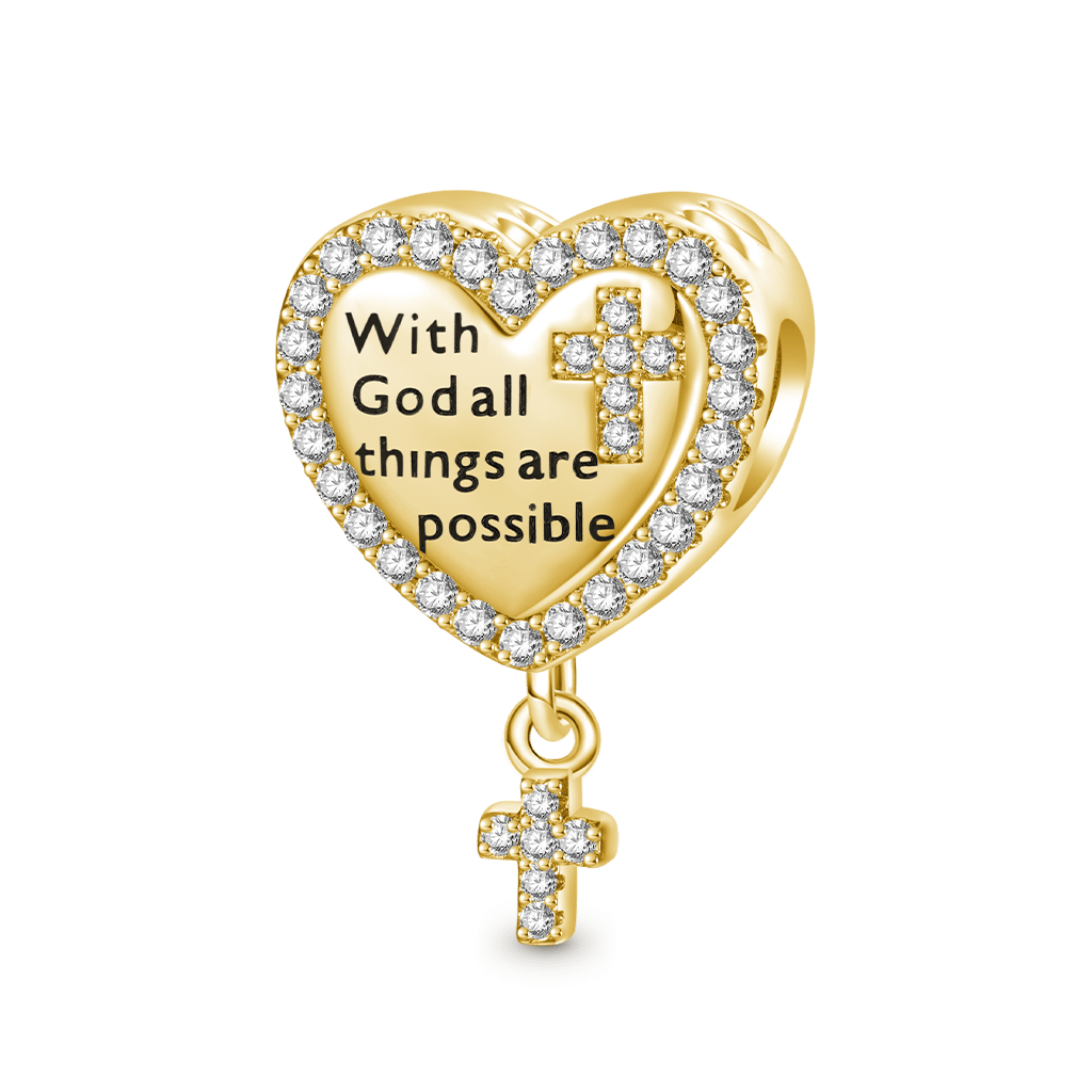18k Gold Plated Devotion Heart Charm image number 0