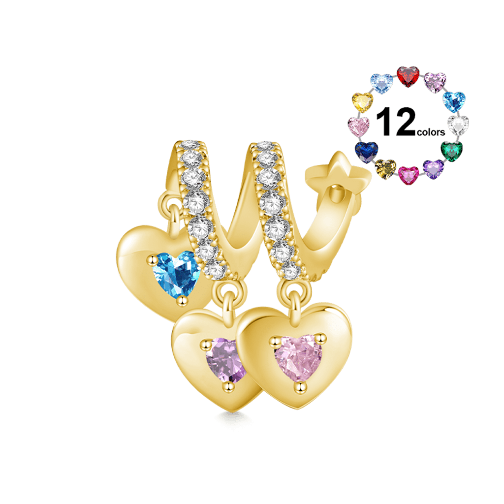 Gold Plated Three Hearts Family Pendant image number 0
