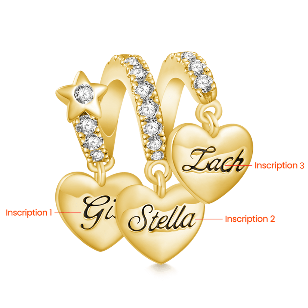 Gold Plated Three Hearts Family Pendant image number 2