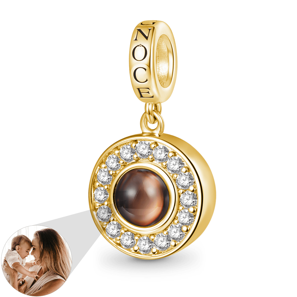 18k Gold Plated Projection Photo Pendant image number 1
