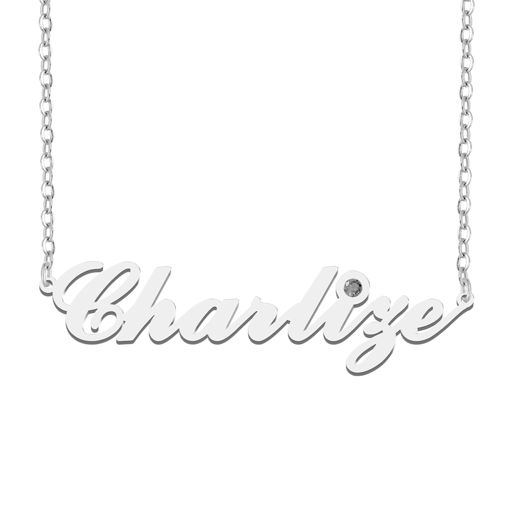 Elegance Name Necklace with Birthstone image number 3