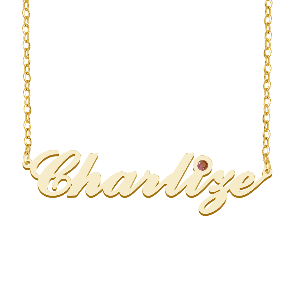 Elegance Name Necklace with Birthstone image number 2