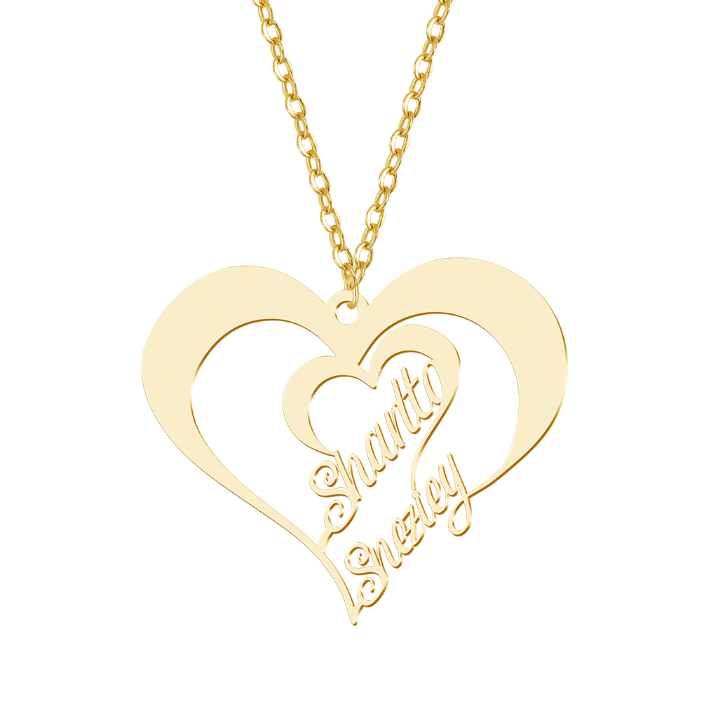 Heart Couple Name Necklace image number 0