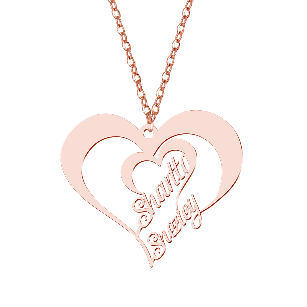 Heart Couple Name Necklace image number 2