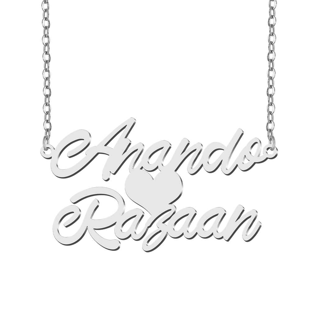 Double Couples' Names Love Necklace image number 1