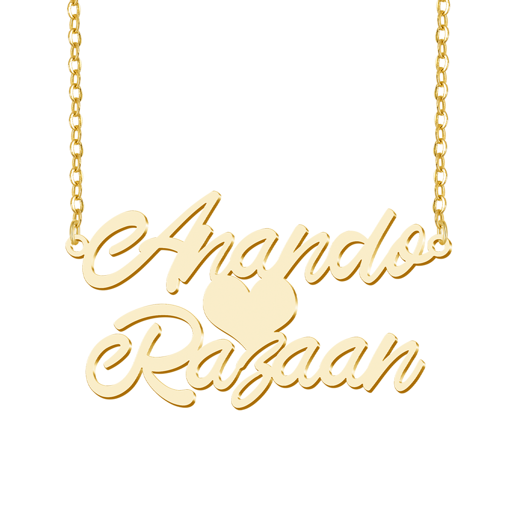 Double Couples' Names Love Necklace image number 0