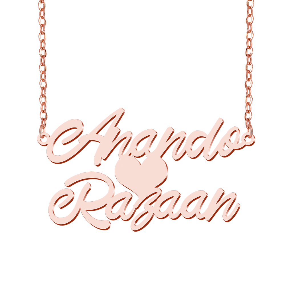 Double Couples' Names Love Necklace image number 2