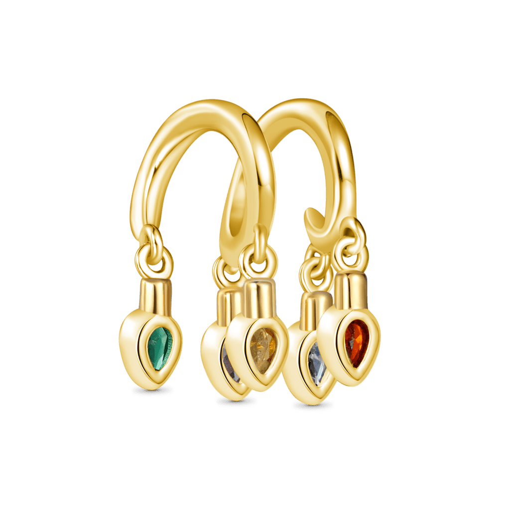 18k Gold Christmas Candle Lights Charm image number 2