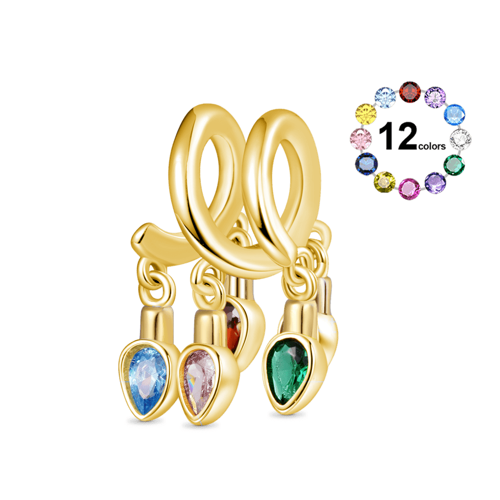 18k Gold Christmas Candle Lights Charm image number 1