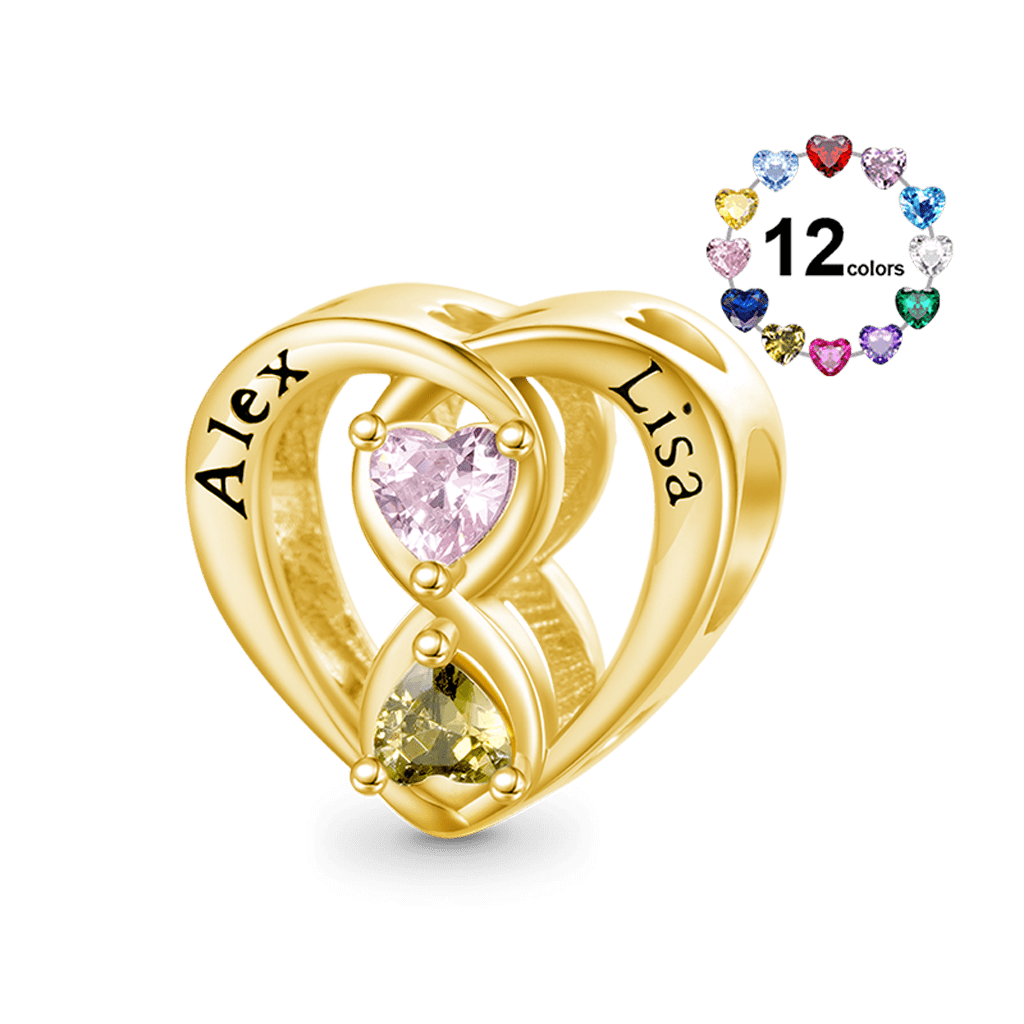 Gold Plated Infinite Love Couple Charm image number 0