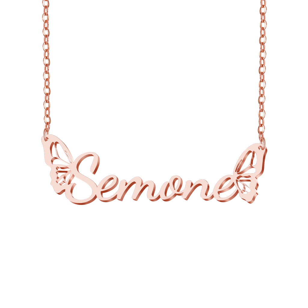 Exquisite Butterfly Wings Name Necklace image number 0