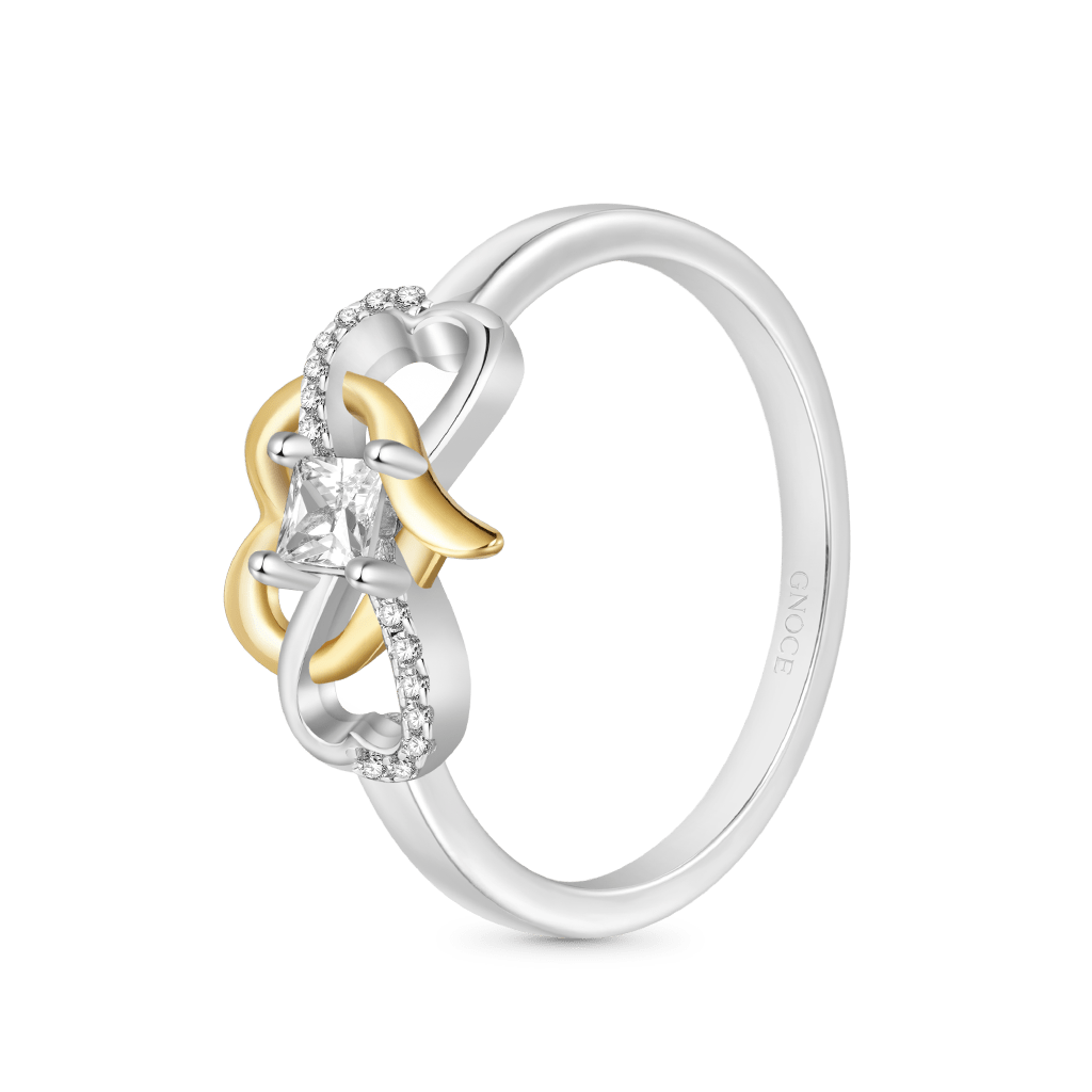 Diamond Heart Infinity Mobius Ring image number 1