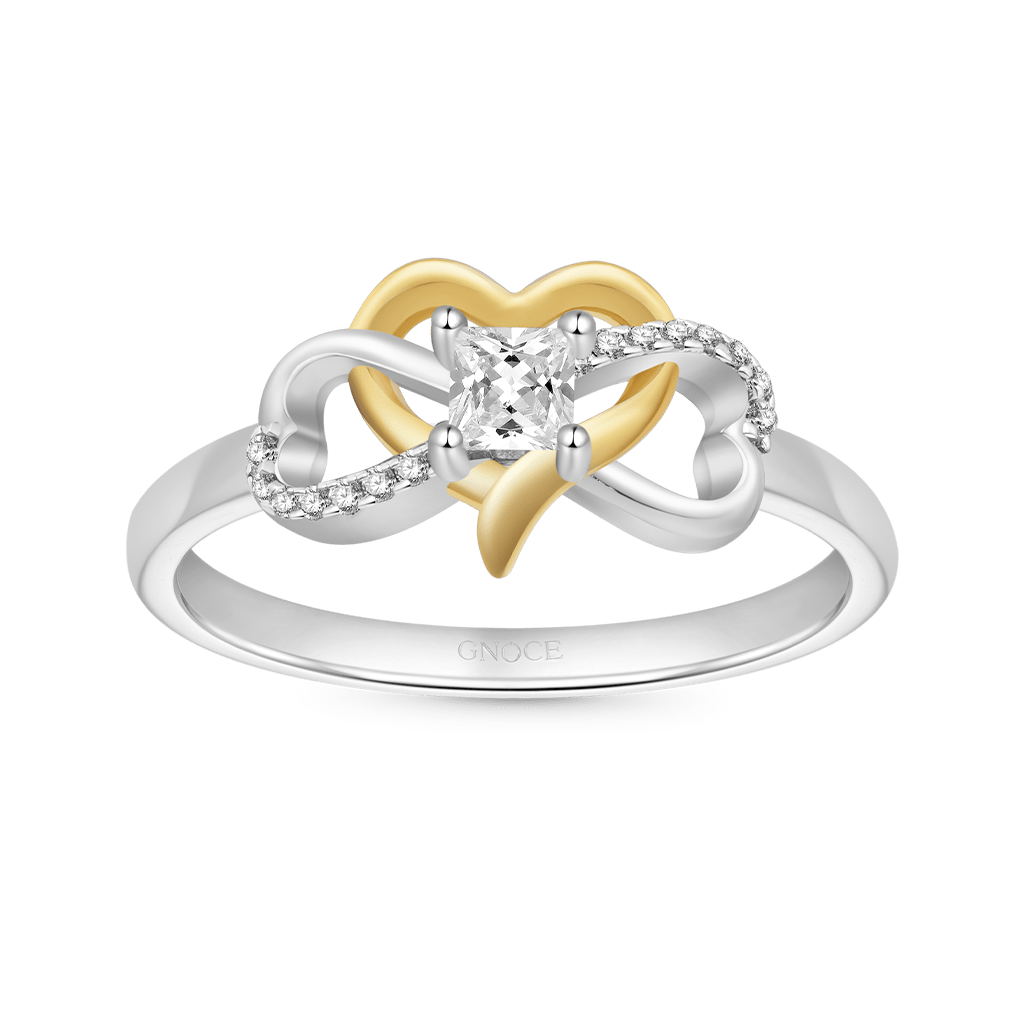 Diamond Heart Infinity Mobius Ring image number 0