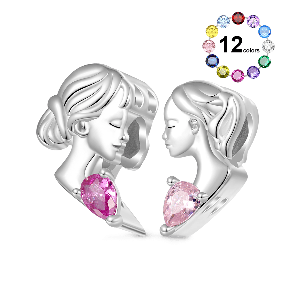 Mother & Daughter Heart Double Charm image number 0
