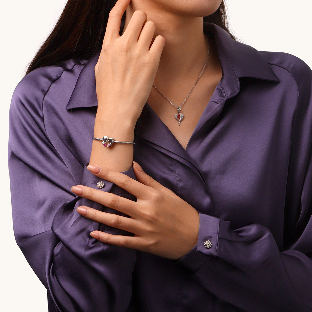 Mother & Daughter Heart Double Charm image number 4