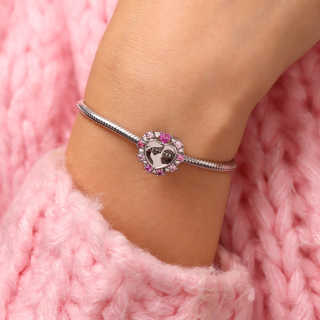 Mother & Baby Heart Photo Charm image number 3