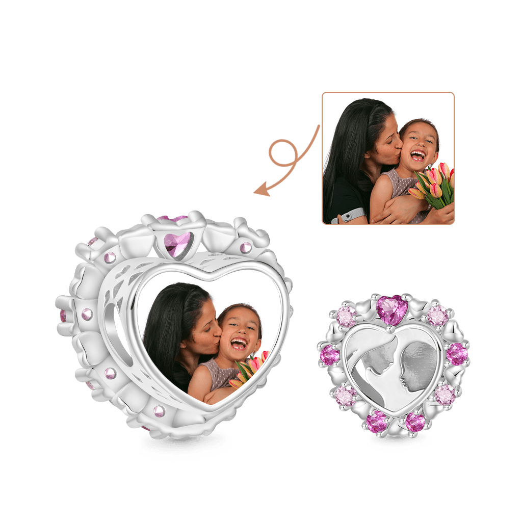 Mother & Baby Heart Photo Charm image number 0