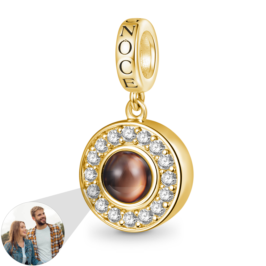 18k Gold Plated Projection Photo Pendant image number 0