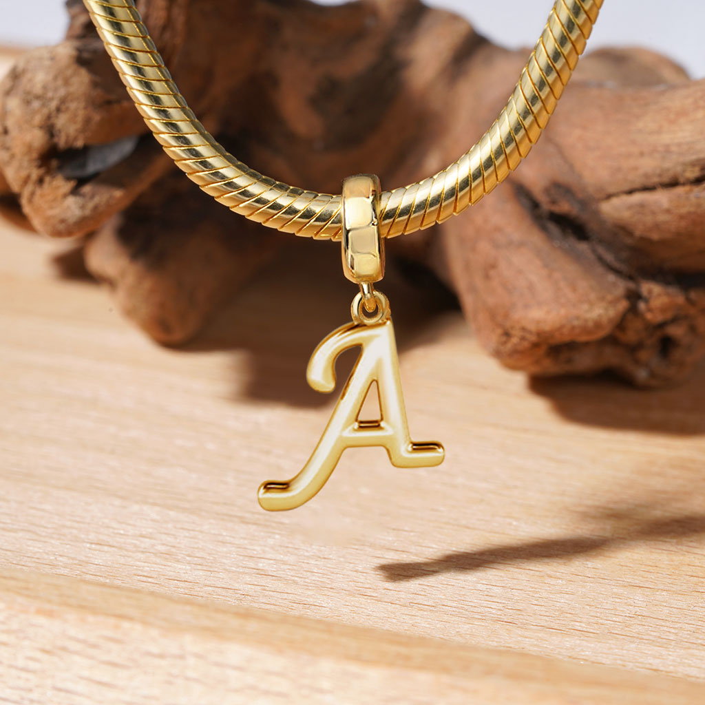 Gold "Destined Letter" Letter Charm image number 1