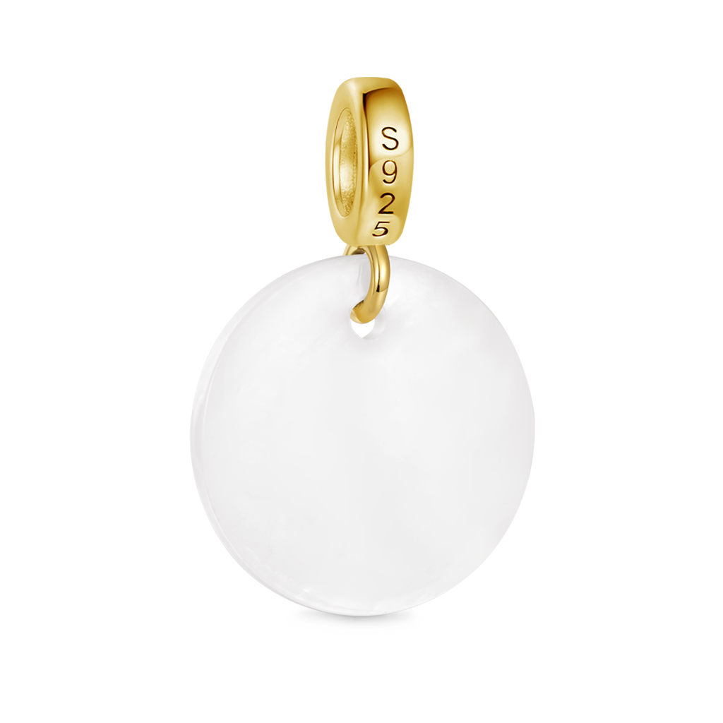 Natural Shell Gold Letters Pendant image number 1