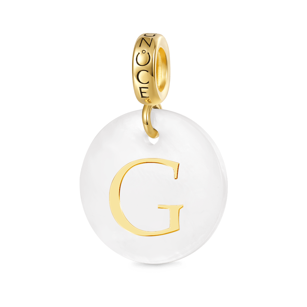 Natural Shell Gold Letters Pendant image number 2