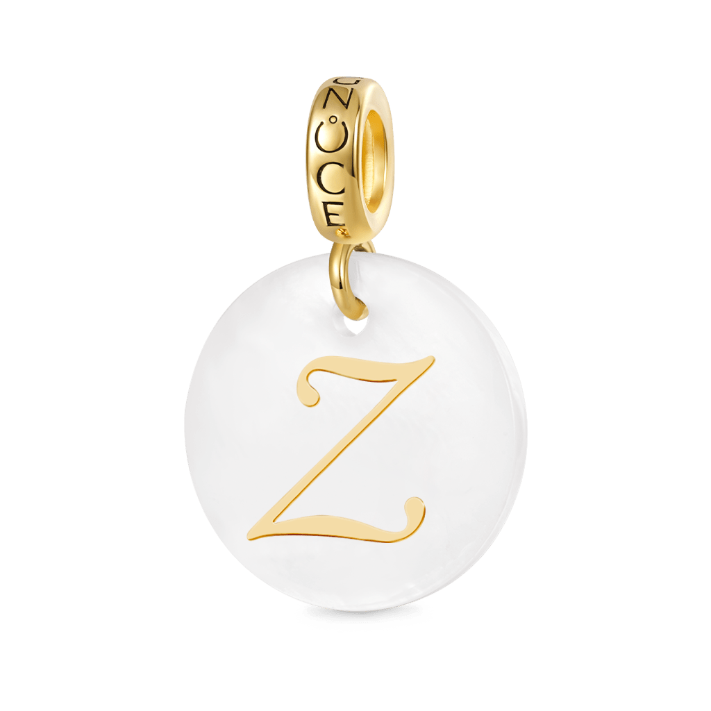 Natural Shell Gold Letters Pendant image number 3