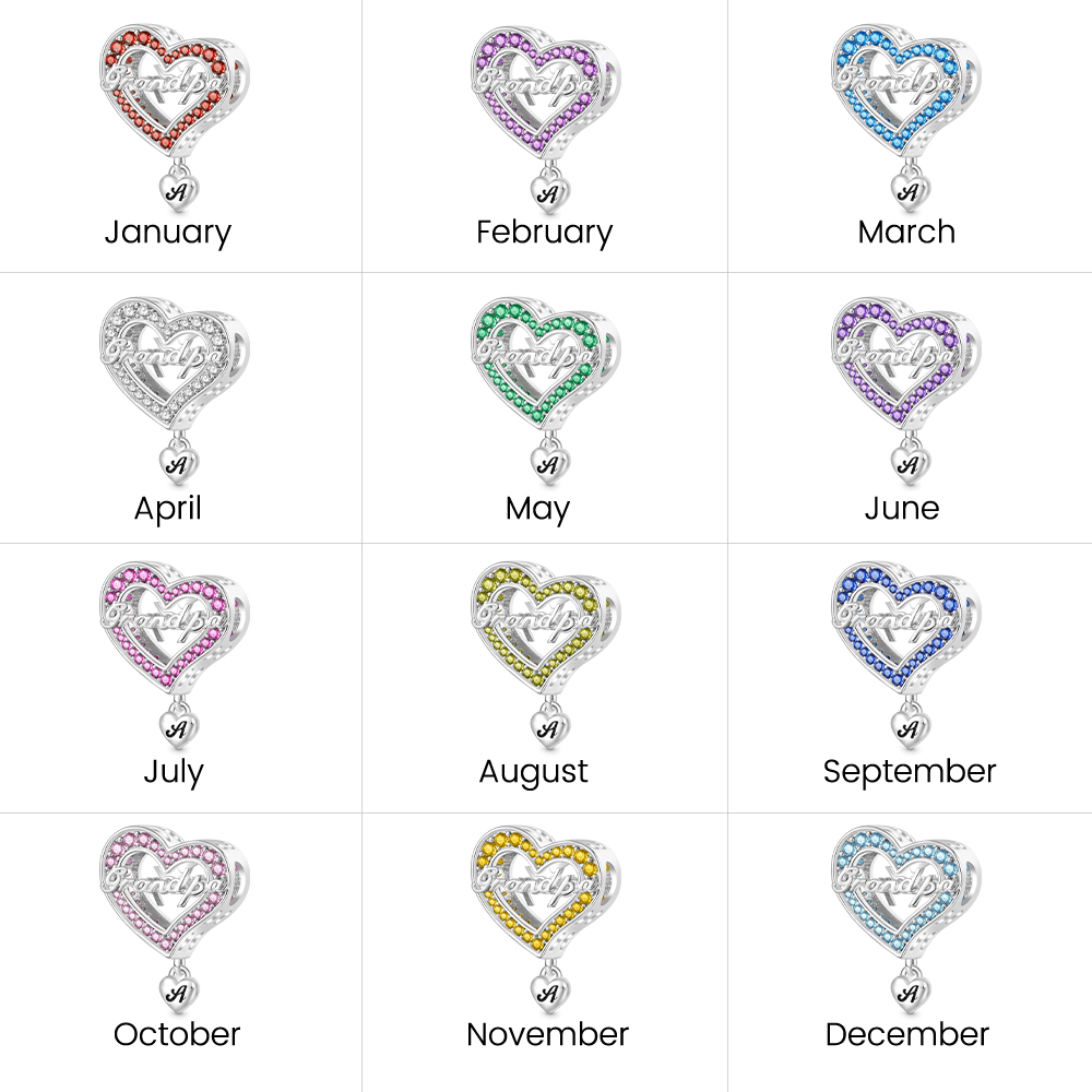 Family Members - Grandpa Heart Charm image number 3