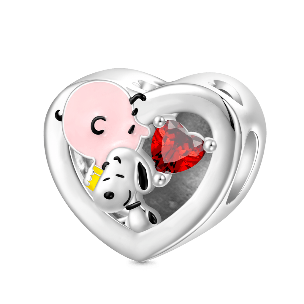 Snoopy Hugs Charlie Brown Photo Charm image number 2